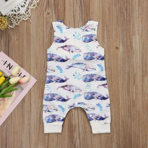 Детский комбинезон с Китом без рукавов на возраст 0 24 месяца|baby boy girl|rompers rompersromper