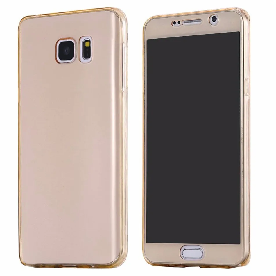 360 Полный корпус силиконовый чехол Обложка для samsung Galaxy S10 S9 S8 S7 S6 Edge Plus Note 8 9 J4 J6 J8 A750 A5 A6 A7 A8 - Цвет: Золотой