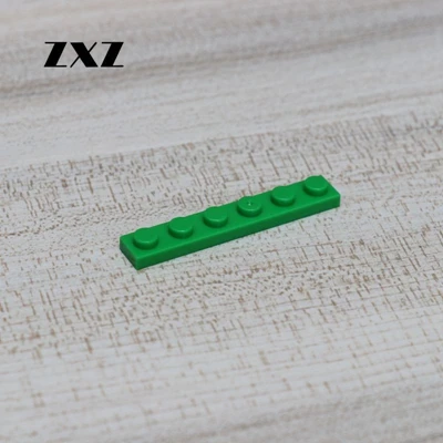 50 шт./лот детская учебно-развлекательная игрушечная тарелка 1x6 Короткие пластиковые кирпичи совместимый с лего части пластины 3666 - Цвет: Green