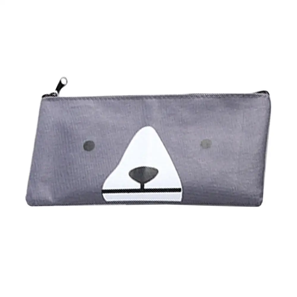 Dark gray 4 стиля простой мультфильм Креативный холщовый мешок женский студенческий объемный на молнии Чехол Карандаш сумка Канцелярские Принадлежности для студентов офисные - Цвет: Dark gray
