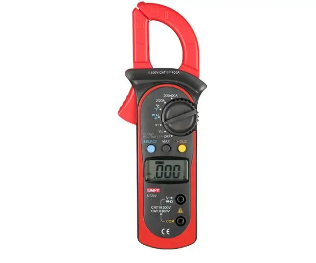 UT202 UNI-T UT201 UT202A UT203 UT204A 600A AC DC Digital Clamp Meters With Temperature Test 600V Voltage Auto Range Multimeters - Цвет: UT202