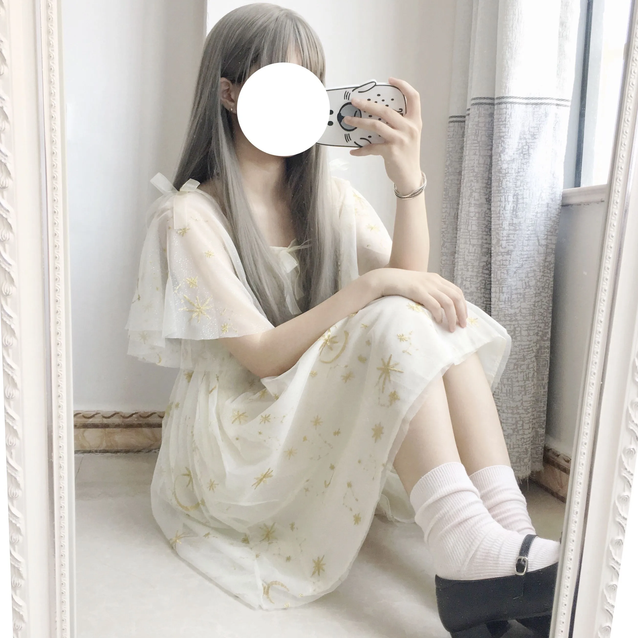 Харадзюку уличная мода женское платье японский мягкий сестра Готический стиль звезда Тюль платья трапециевидной формы Лолита милое платье для девочек - Цвет: Apricot