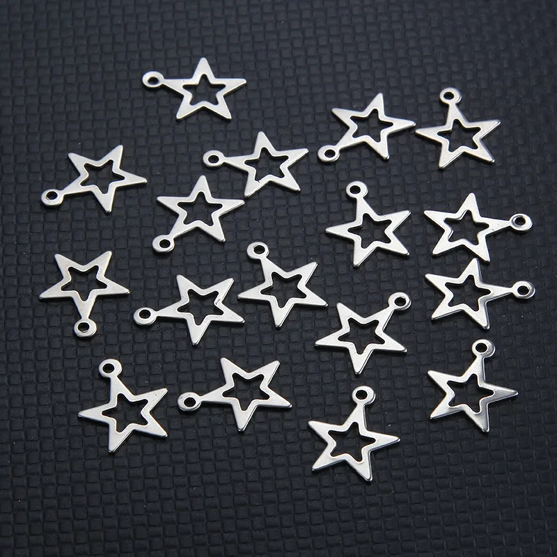 Semitree 10 шт. маленькие подвески в виде звезды из нержавеющей стали для