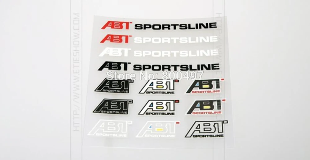 

Наклейки декоративные для Audi ABT A1, A3, A4, A5, A6, A7, TT, R8, Q3, Q5, Q7, 10 шт.