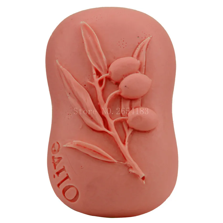 Силиконовая помадка в форме мыла с растительным оливковым узором 3D желейные