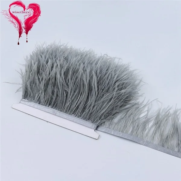 Light Gray 30 цветов, ширина 1 метр, 8-10 см, милые мягкие крашеные пуховые цветные натуральные страусиные перья, бахрома, отделка для шитья обуви - Цвет: Light Gray