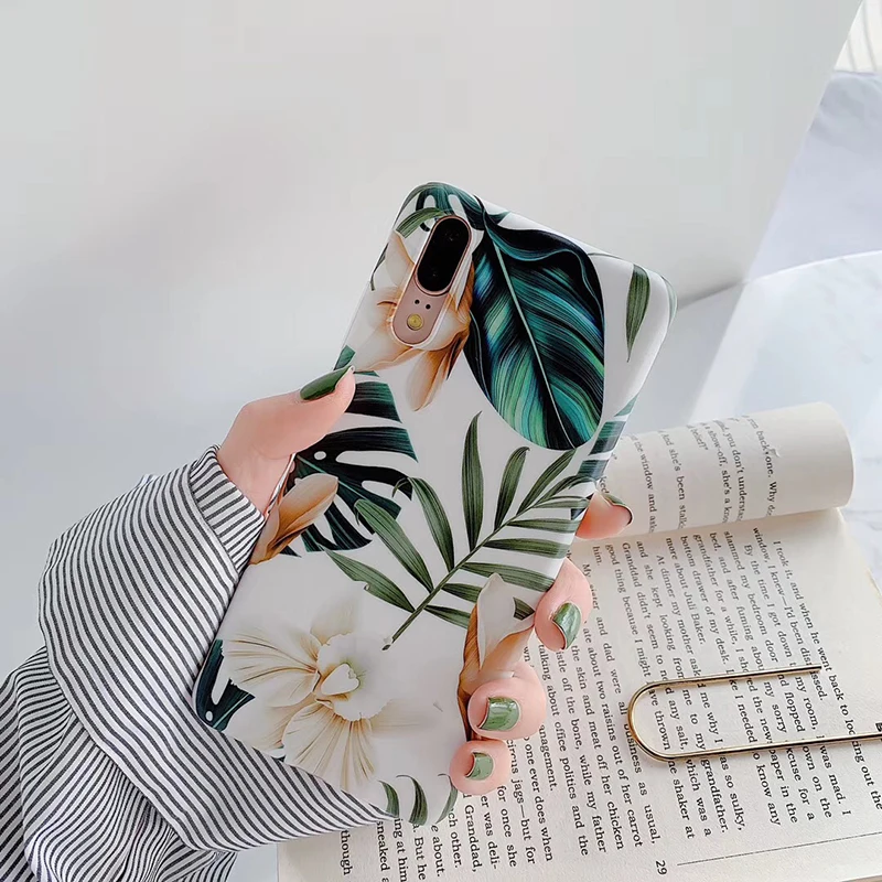 Чехол для телефона s для huawei P20 P30 Pro Lite, матовый чехол с листьями и цветами, чехол из ТПУ для huawei Mate20 Pro Lite Nova 3e 4e, чехлы для задней панели