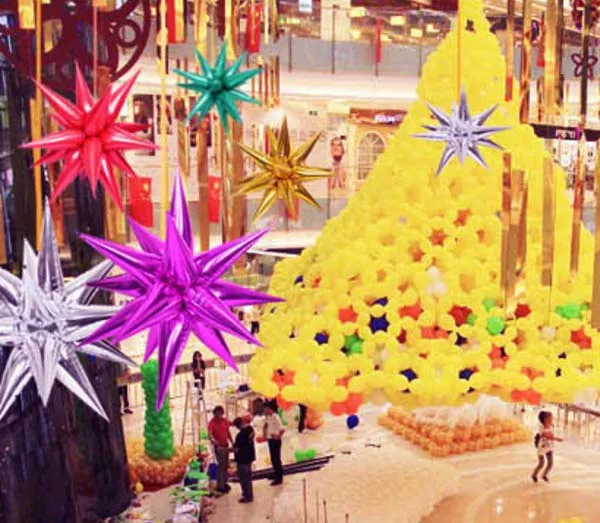 Самодельные воздушные шары из фольги в виде взрывоопасной звезды большой размер