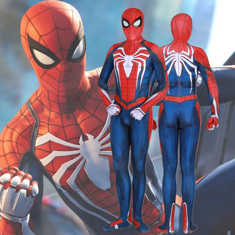 Insomniac игры человек-паук косплей костюм зентай Человек-паук супергерой боди