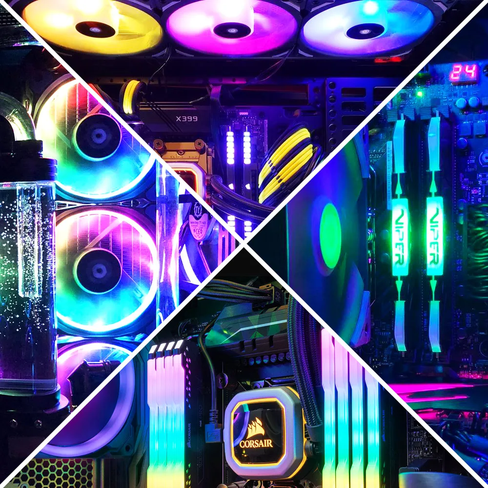 40 см Радужная RGB Светодиодная лента Адресуемая WS2812b цифровой светильник полоса