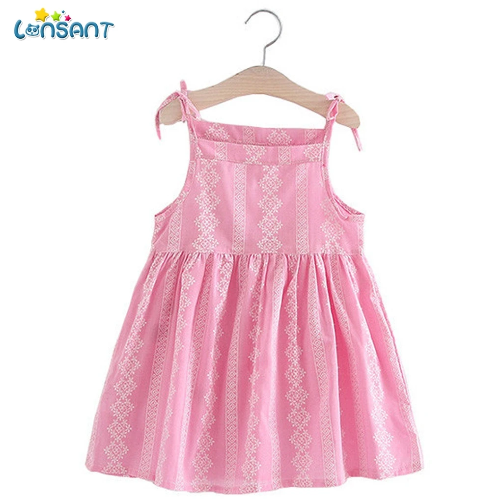

LONSANT Dress Girl O Neck Sleeveless printed Baby Clothes Girls Summer Clothing Roupas Infantis Vestidos De Verano N30