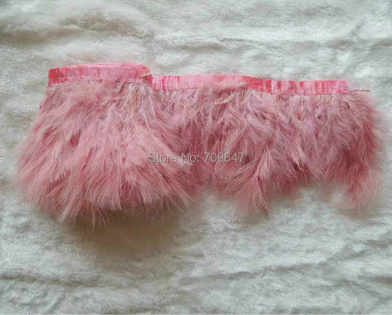 

2Meters/pack/lot!Skin Pink Marabou Turkey Feathers Trimming, Fringe Satin Ribbon, Costume,4-6inches,Feather Trim,Feather Lace