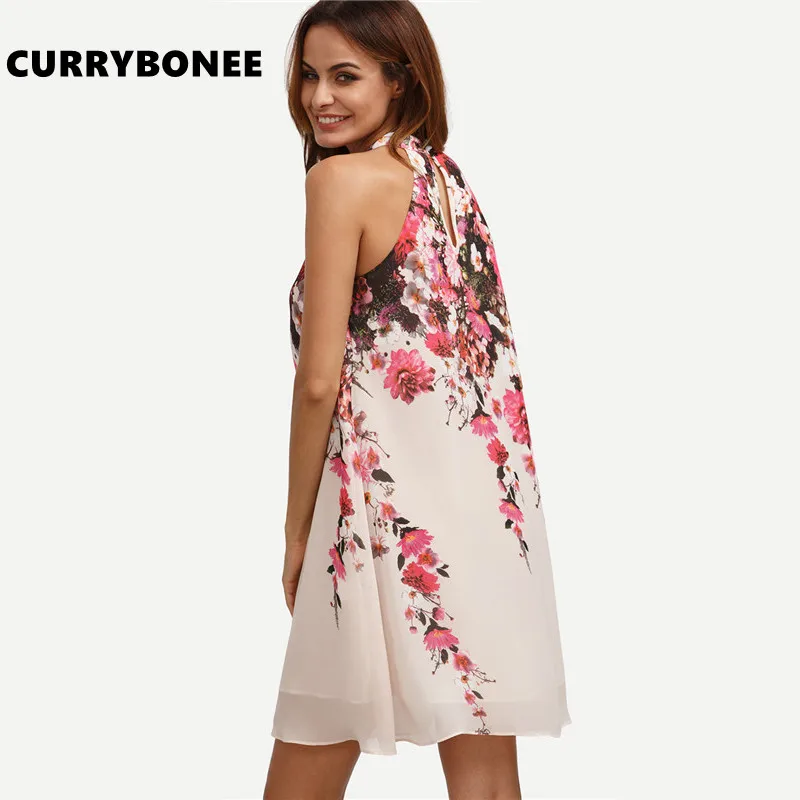 Currybonee бохо платье Для женщин Китайский Стиль цветочный Повседневное Mori Girl