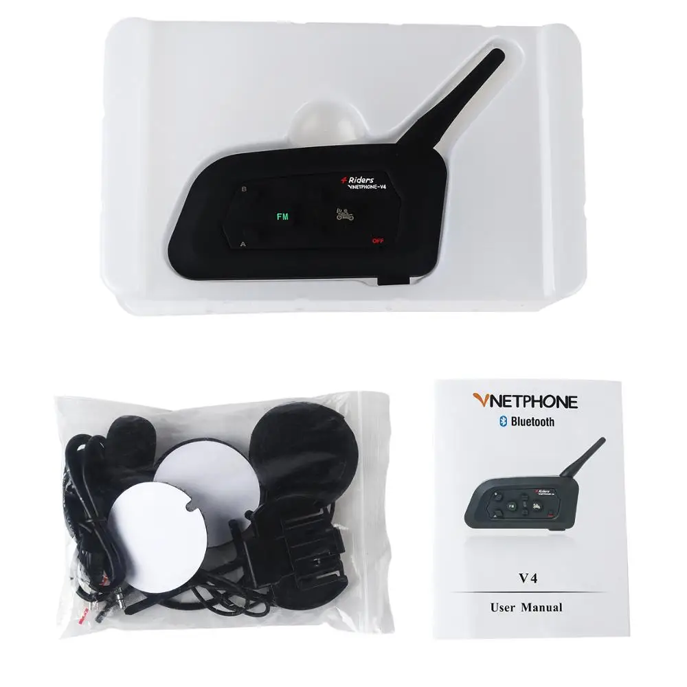 Система связи для шлема WINTUWAY V4 1200 м Bluetooth FM радио|Наушники шлемов| |