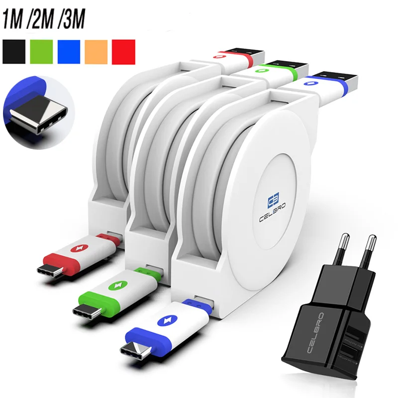 Выдвижной кабель usb type-C длиной 2 м, 3 м, 3 м, кабель для зарядки Usb-C, кабель Usbc Kabel для Xiaomi mi x Alpha Red mi K20 Pro 8 8A