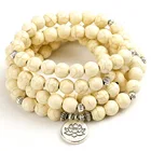 Браслет из бисера, 8 мм, с изображением белого говлита