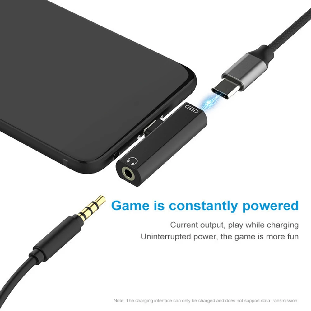 Аудиоадаптер Mini Type C 2 в 1 Type-C на 3 5 мм разъем для наушников USB-C зарядным кодом Samsung