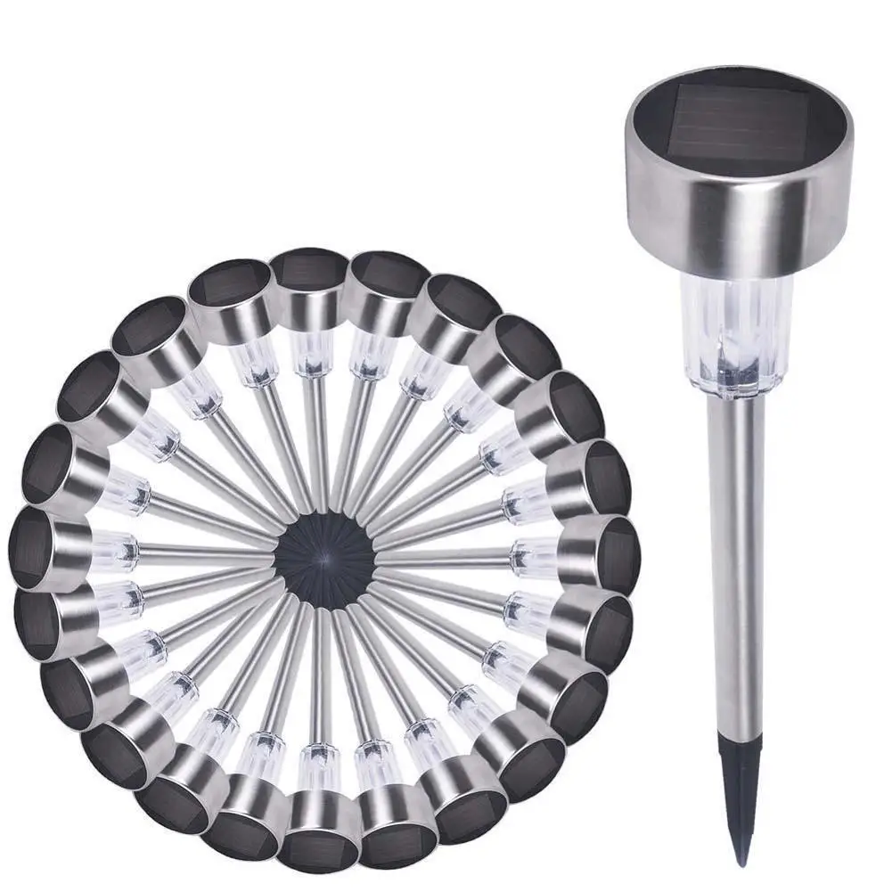 Сад Открытый Нержавеющая сталь светодиодный солнечный Мощность пейзаж путь