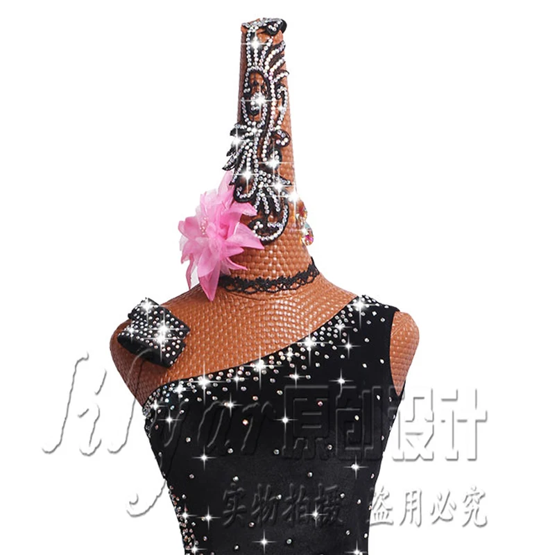 Женские платья для латиноамериканских танцев черные блестящие танцевальные