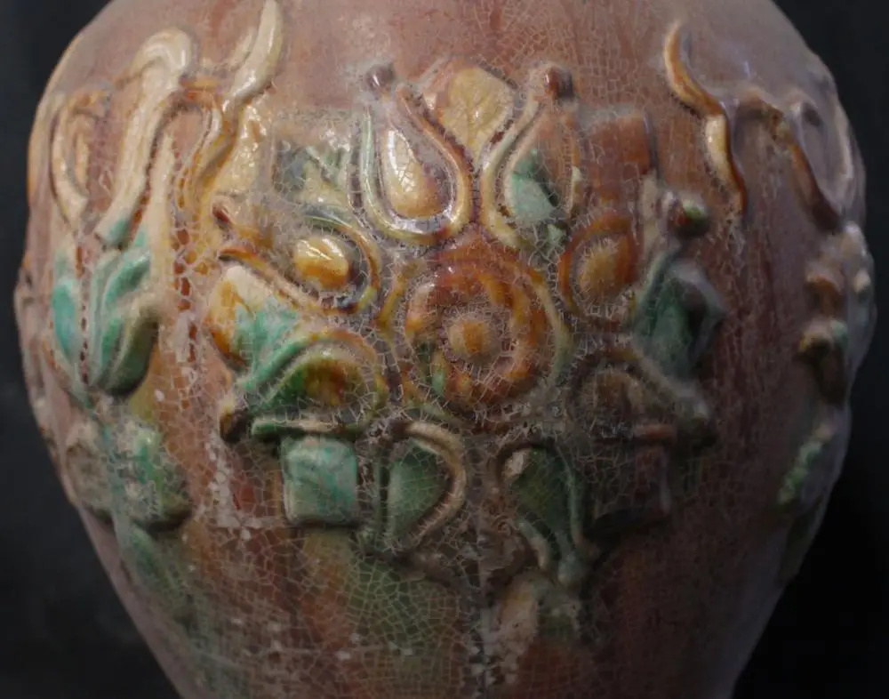 16&quotOld Imperial Dynasty Tang Sancai Pottery Porcelain Flower Vase Bottle Pot | Дом и сад