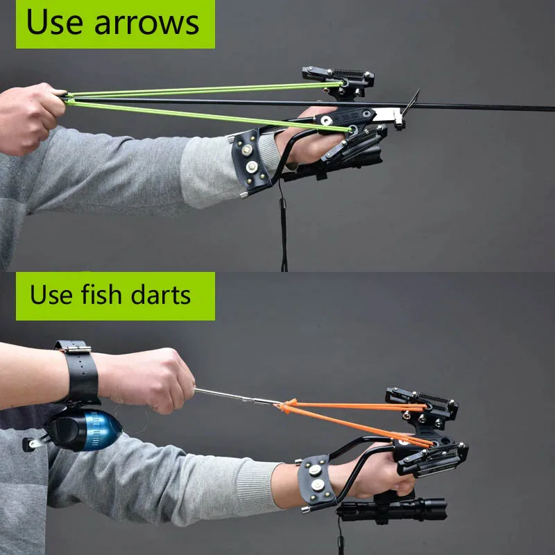 

Powerful Catapult Aluminium Alloy Outdoor Hunting Slingshot Strong Velocity Slingshot Bow Hunting Catapult with Rubber Band