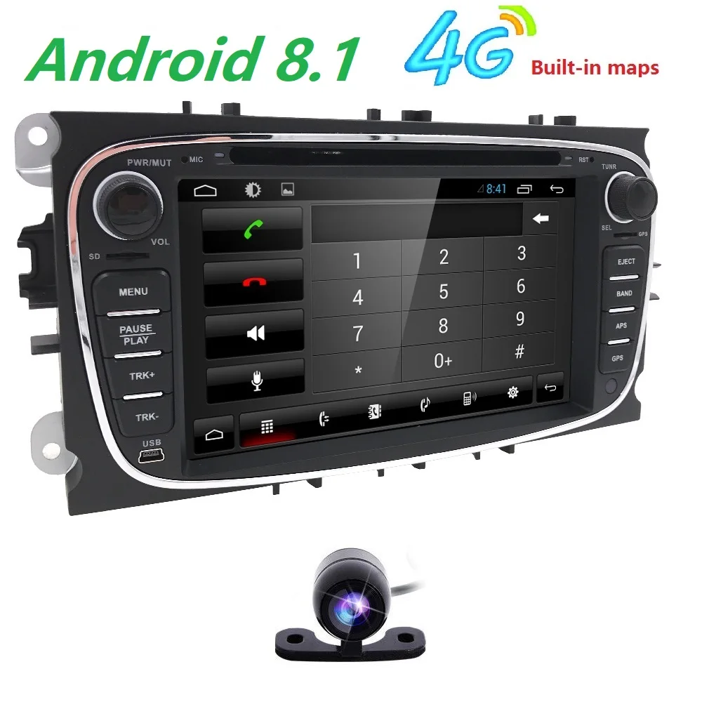 Hizpo 4 ядра Android 8 1 автомобильный dvd плеер 2Din навигационный GPS радиоприемник для Ford