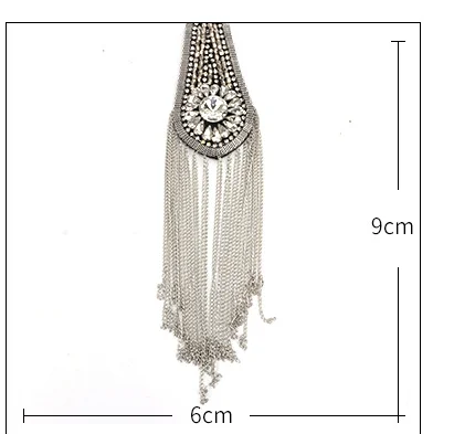 2 шт. ручной работы модные значки на плечо с кисточкой и цепочкой металлическая