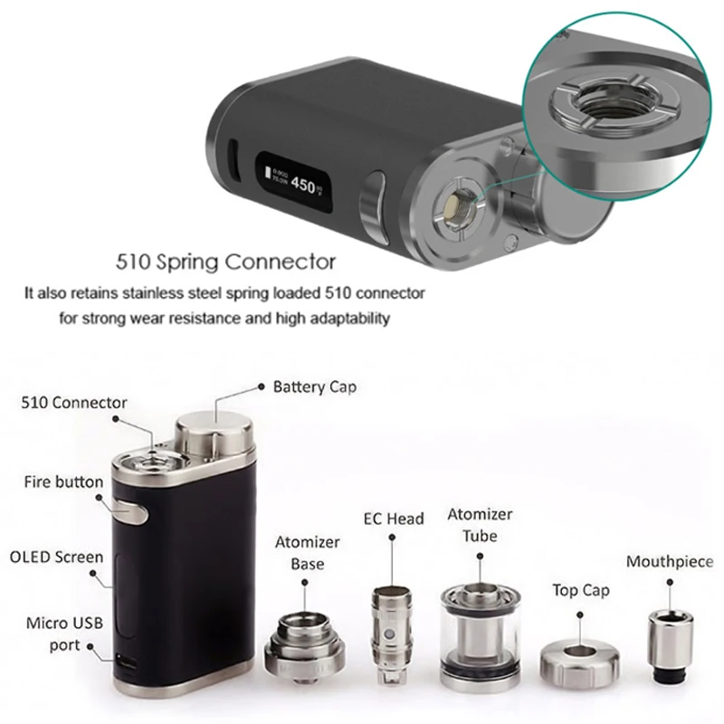Стартовый мод Eleaf iStick Pico TC 75 Вт с атомайзером MELO III 2 мл Головка Катушки EC 0 3 Ом-белая