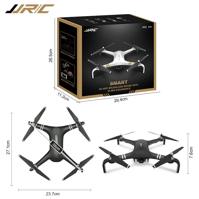 JJRC X7 бесщеточный двойной 5G WIFI FPV 2 K Дрон с GPS 1080 P 90 ° градусная камера Вертолет RTF500