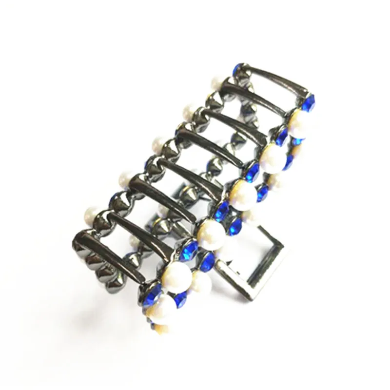 

Top Pearl Hair Clip Wedding Hair Jewelry Geometric Hair Claws Ornaments Rhinestone Crystal Big Crab Clip For Women Hairwear Gift