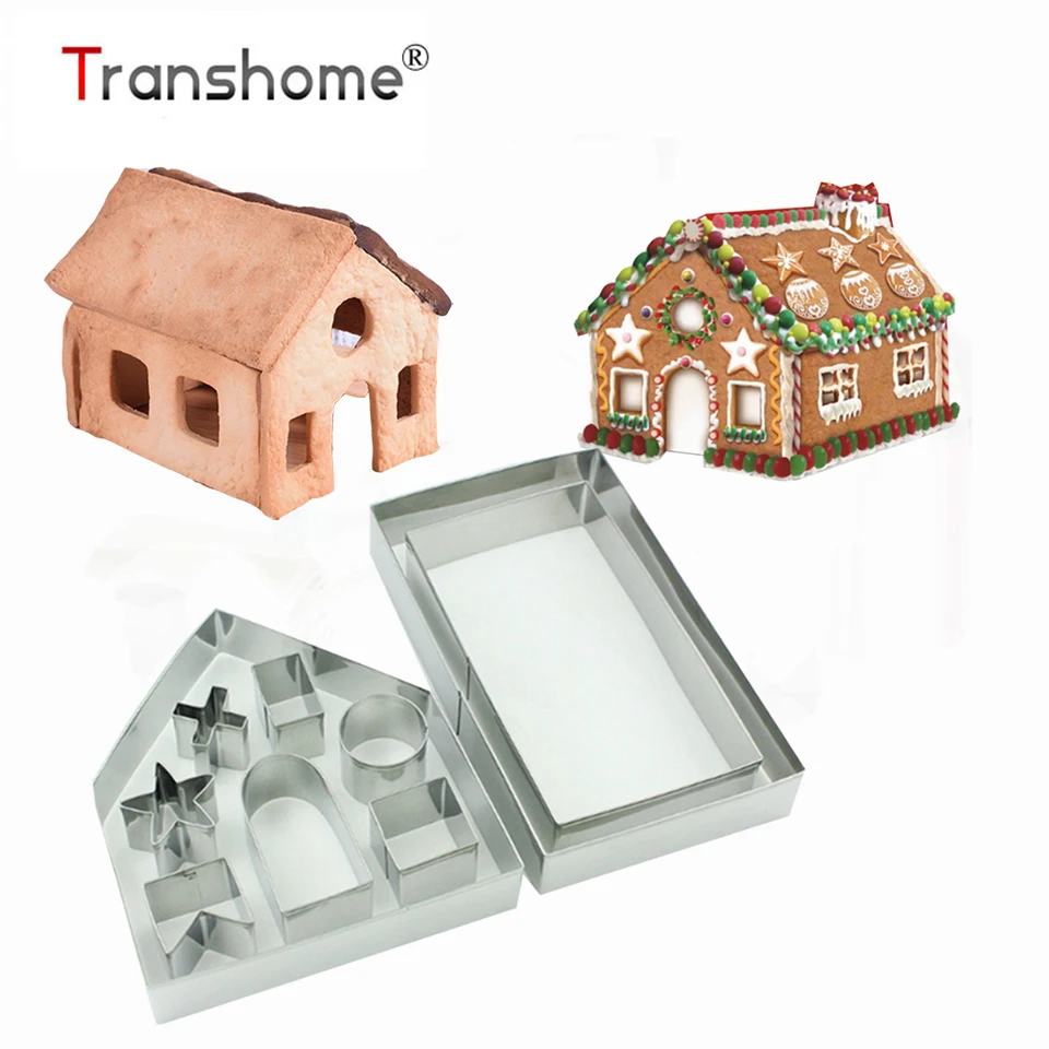 Transhome 10 шт. рождественский дом 3D из нержавеющей стали набор для резки пряничного
