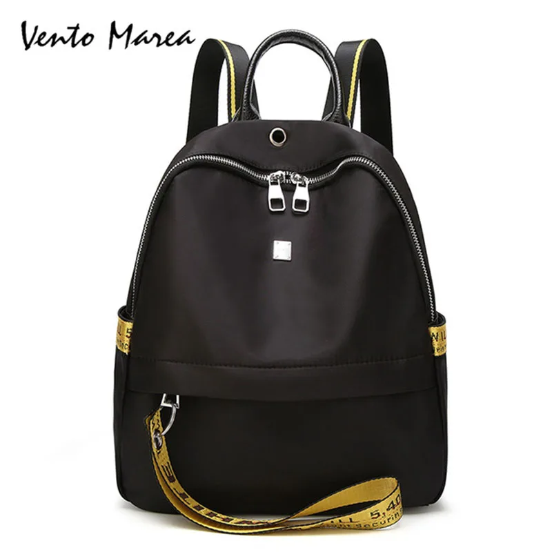 Vento Marea для женщин нейлон печати Черный рюкзак Bolsa Feminina сумка девушек водостойкие