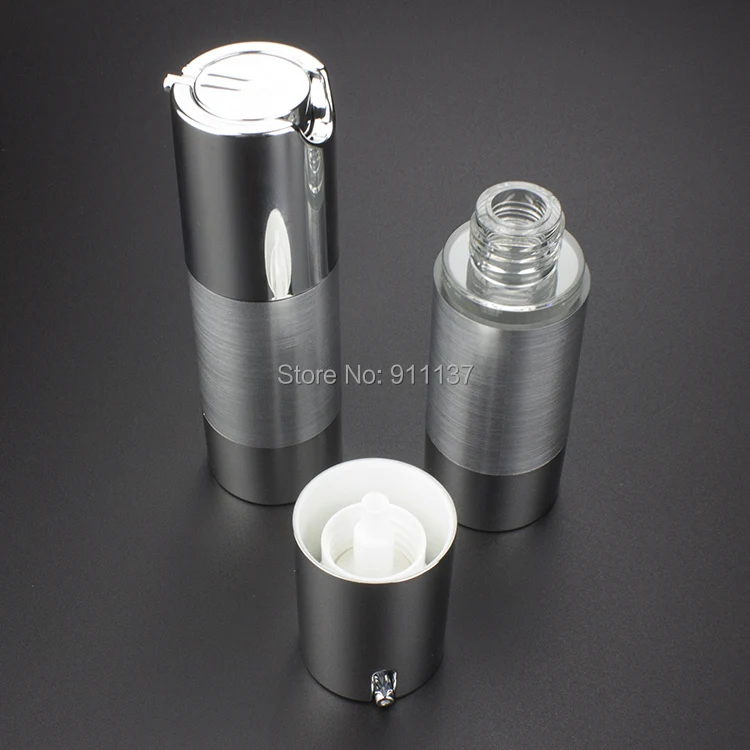 50PCS sliver 30ml airless pump packaging for cosmetic plastic 30 ml bottle with round 30ML dispenser | Красота и здоровье