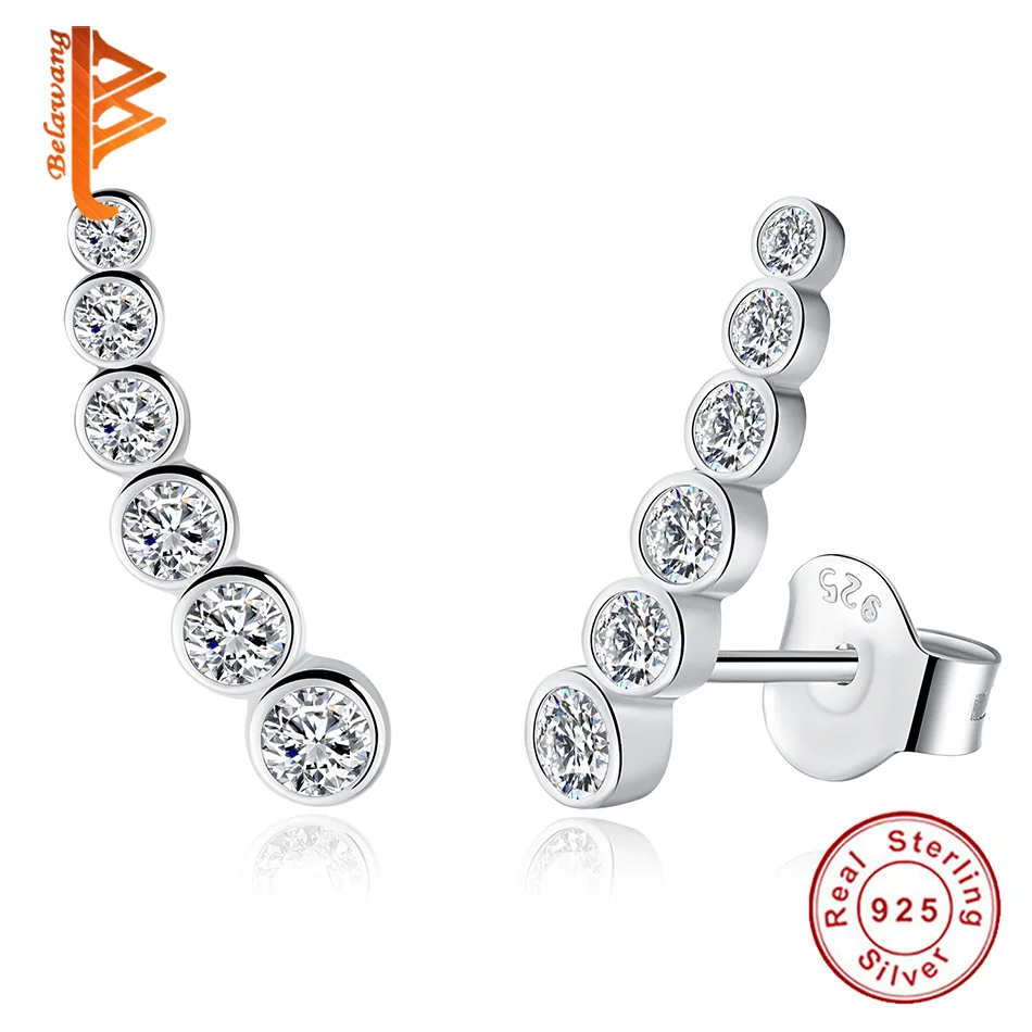 Женские серьги гвоздики из серебра 100% пробы с фианитами|round stud earrings|stud earringsstud earrings