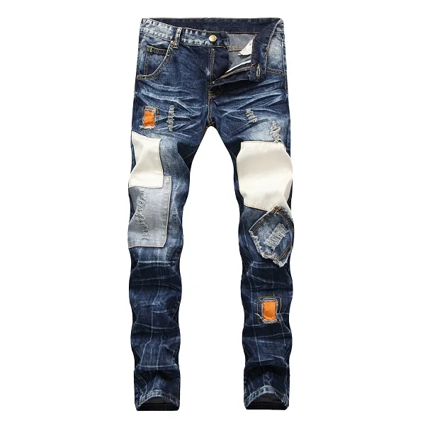 Высокое качество, мужские джинсы, рваные джинсы, Homme Masculino, модный дизайн, мужские джинсы, узкие джинсы для мужчин, штаны - Цвет: 2