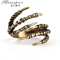 new fashion ring brass finger knuckle punk rock men women biker ring vintage gothic jewelry bronze color dragon claw ring