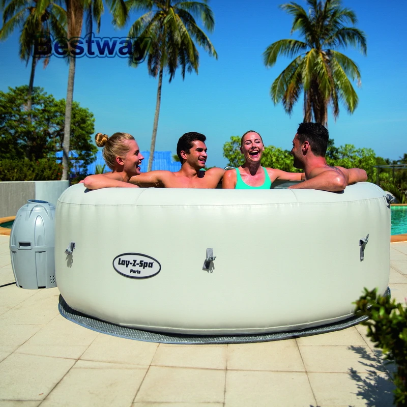 54148 Bestway 7" x 26"/196x66 см Палм-Спрингс AirJet надувная ванная набор большой круглый толстый надувной семейный бассейн для 4-6