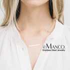 Стильное простое ожерелье e-Manco из нержавеющей стали для женщин, модное ожерелье в Корейском стиле, ювелирное изделие, массивное ожерелье