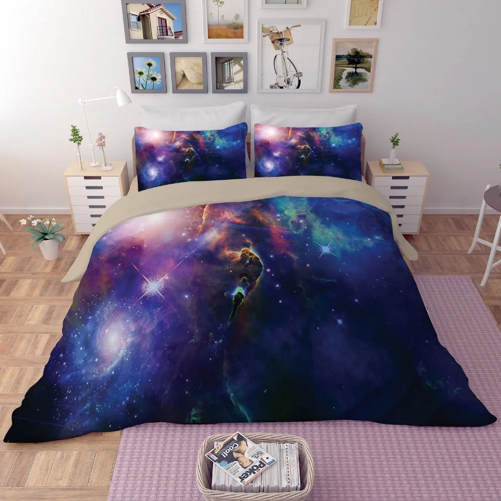Moon Star Galaxy 3D постельного белья twin полный размер королева Вселенная космического пространства 3 шт. постельное белье наволочки Мода постельное белье