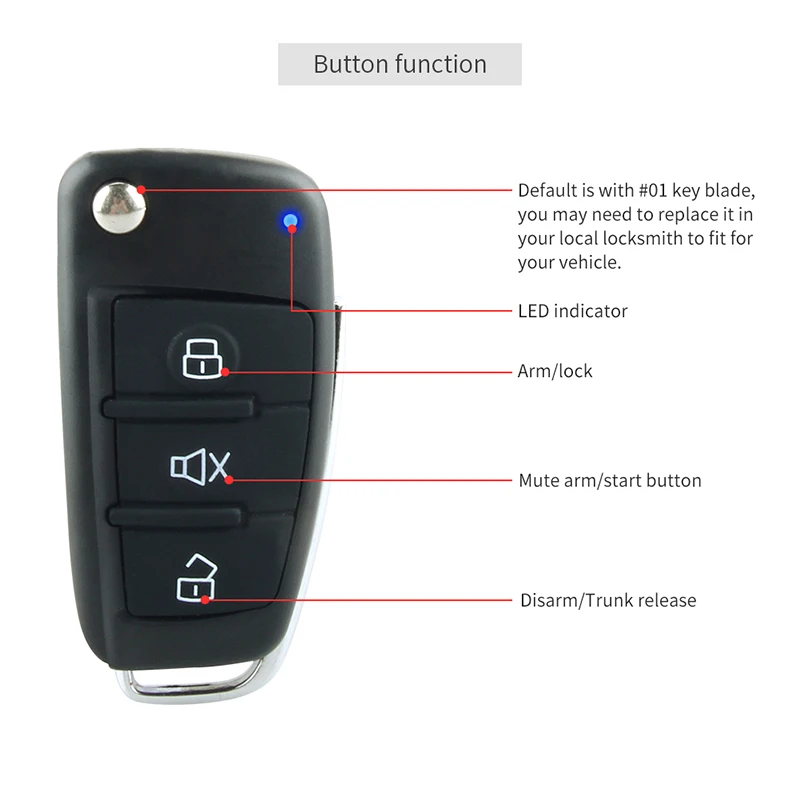 EASYGUARD Автомобильная сигнализация с дистанционным управлением без ключа запуска