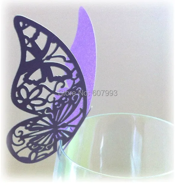 Вырезанные лазером бабочки место карты Свадьба Рождественская вечеринка чаши