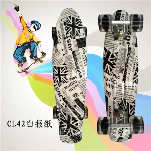 type 2 Красочные 2" Мини Скейт Пенни Доска для детей пластик Fishboard Cruiser завершенный Графический Ретро Скейтборд банан Patins - Цвет: type 2