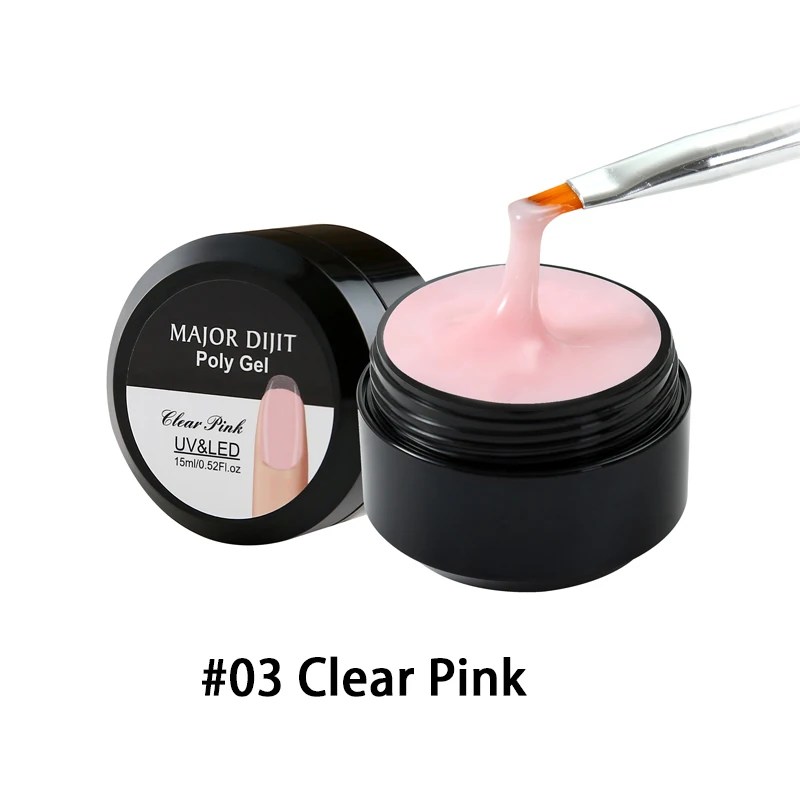 clear pink 15 мл/1 коробка, УФ-гель для наращивания, 4 цвета, профессиональный УФ-светодиодный гель для самостоятельной окрашивания, УФ-гель для ногтей - Цвет: clear pink