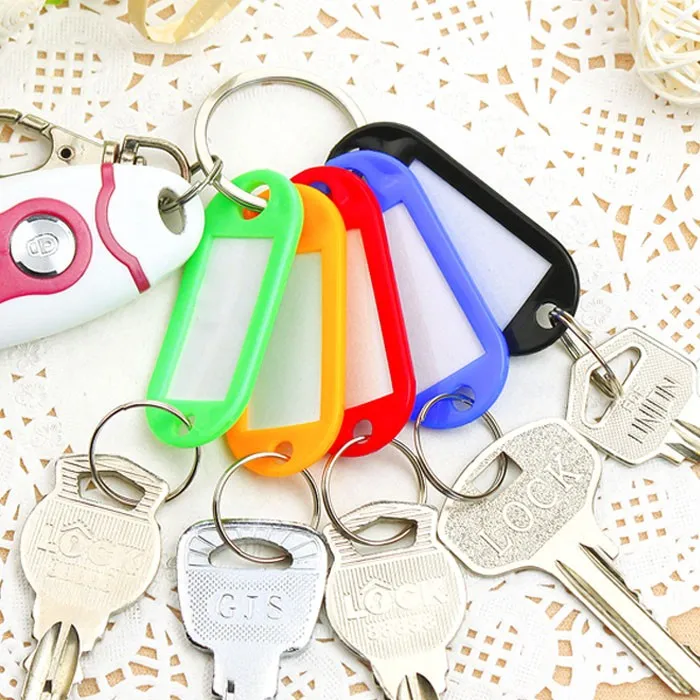 100 pc Пластиковые Карты Для Ключей Брелоки багажные идентификационные бирки карты брелок для ярлыка Note Pat
