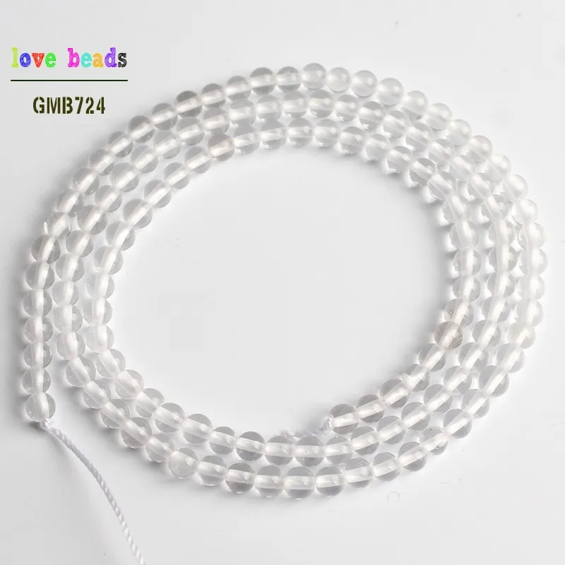 white crystal Круглые Бусы из натурального камня Амазонит кварцевый Агаты бусины для изготовления ювелирных изделий Бисероплетение DIY браслет 2 мм 3 мм 1" нити - Цвет: white crystal