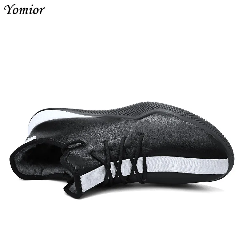 Yomior/короткие плюшевые дышащие лоферы; коллекция года; Сезон Зима; теплая водонепроницаемая мужская повседневная обувь; Модная белая мужская обувь; кроссовки Kanye