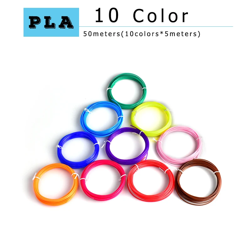 5 m 10 colors PLA 3d печать Ручка pla 1,75 мм pla нити Лучший подарок для детей идеальная 3d Ручка 3d ручки Экологичная безопасность пластик Рождественский подарок - Цвет: 5 m 10 colors PLA