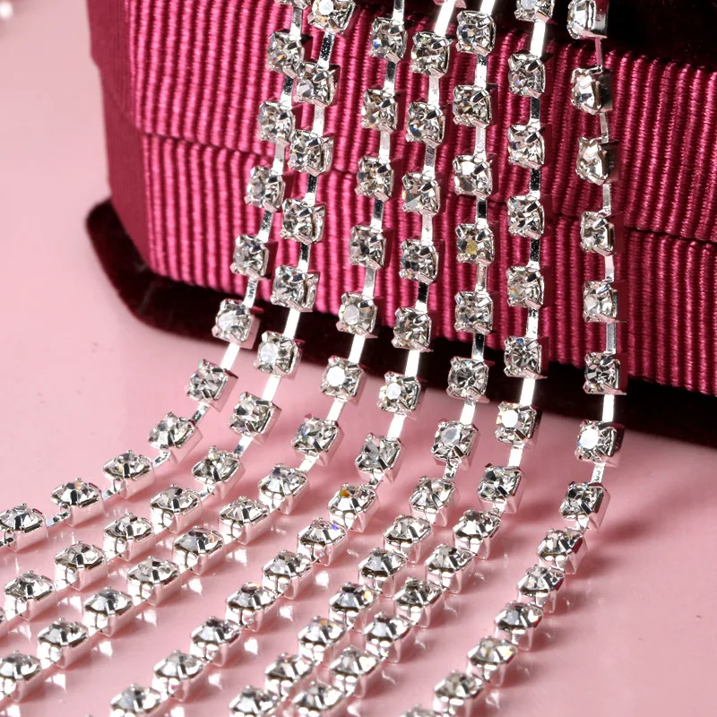 Высокое качество ss18 прозрачное Серебряное основание стекло горный хрусталь