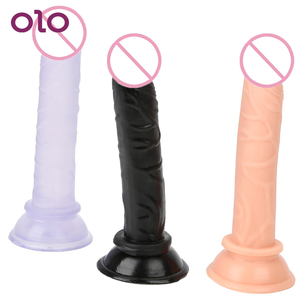 OLO реалистичный пенис женская мастурбация Желейная присоска искусственный