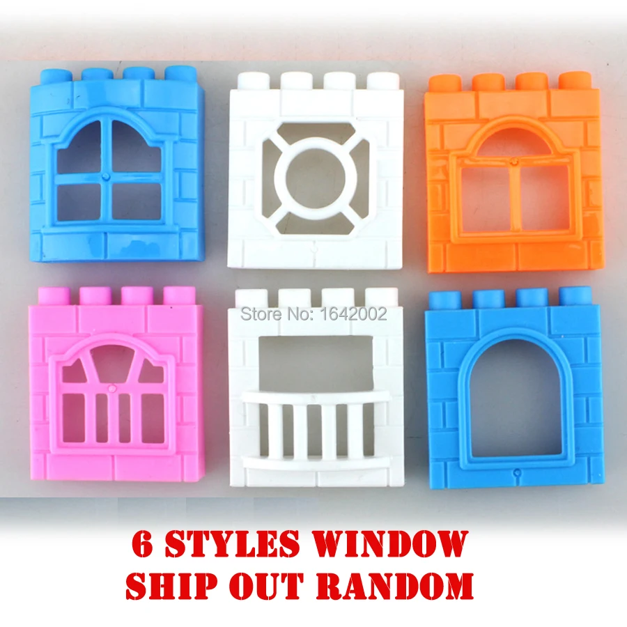 172/342Pcs Bulk Brick Building Blocks with Windows and car set Mixed Shape DIY Creative Bricks Kid Educational Toys | Игрушки и хобби